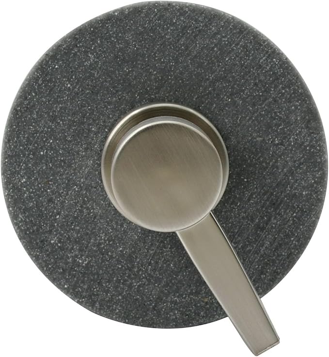 Resin Neutral Gray Sandstone Shampoo Engraved Bottle Refillable Pump Dispenser, Durable Waterproof Resin Construction for Bath, Shower - Gray Sandstone Satin Nickel Pump