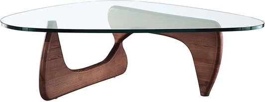 EMODERN FURNITURE eMod - Noguchi Triangle Coffee Table Glass Top (Walnut)