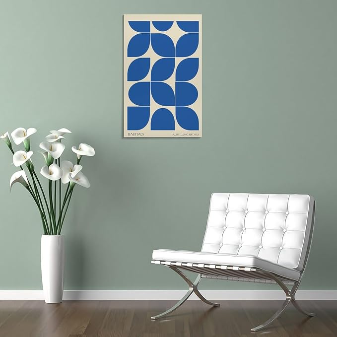 Bauhaus Poster Wall Art,Exhibition Wall Art, Stylish Mid Century Home Decor Canvas Wall Art Print Poster For Home School Office Decor Frame-style 12x18inch(30x45cm)