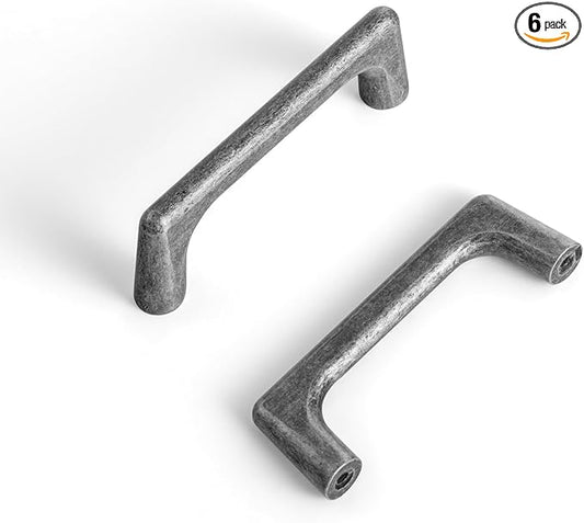 Goo-Ki Weathered Nickel Cabinet Pullls with 3 ''（76mm Hole Centers- Retro Style Zinc Alloy Cabinet Handles for Dresser,Wardrobe,Cupboard-6 Pack