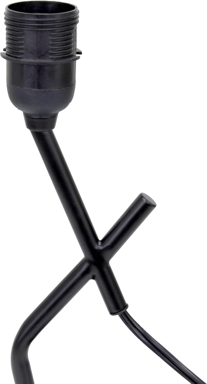Simple Designs LT1172-BLK 17.13" Metal and Modern Abstract Table Lamp with Drum Fabric Shade, Bedroom, Office, Living Room, Dorm, Side Tables, Black