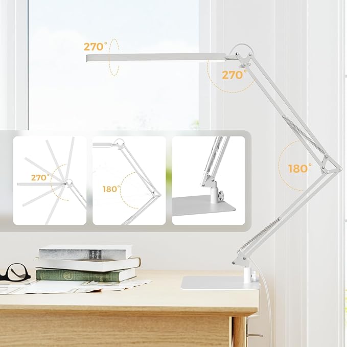 SKYLEO Desk Lamp - LED Desk Light - 5 Color Modes X 11 Brightness Levels, Timmer & Memory Function, Eye Caring, Easy Installation
