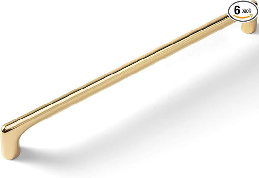 Goo-Ki Shinging Gold Cabinet Pulls with 7.6''(192mm) Hole Centers,Modern Style Zinc Alloy Cabinet Handles for Dresser,Wardrobe,Cupboard- 6 Pack