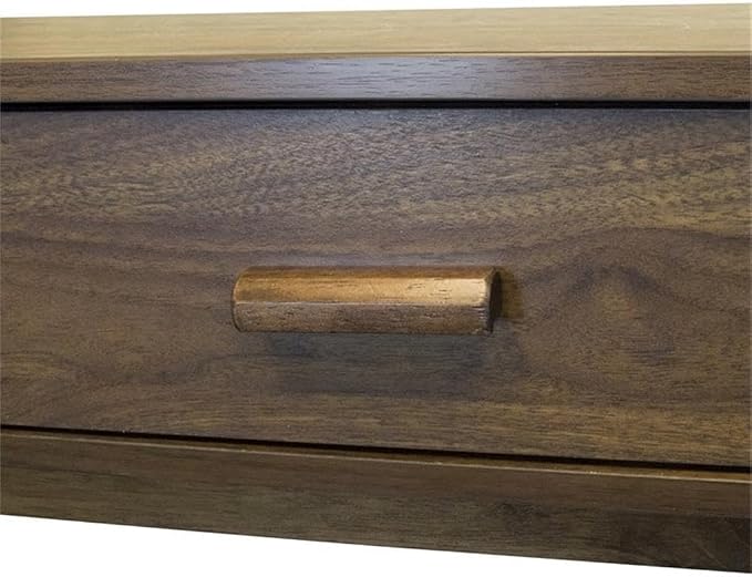 OS Home and Office Model Mid Century One Drawer and Sturdy Legs Desk, Brown