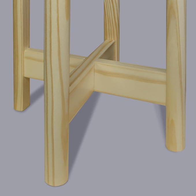 Casual Home Mid-Century Modern Wood Plant Display Stand, Fit Up to 10", Plant and Pot NOT Included - Natural