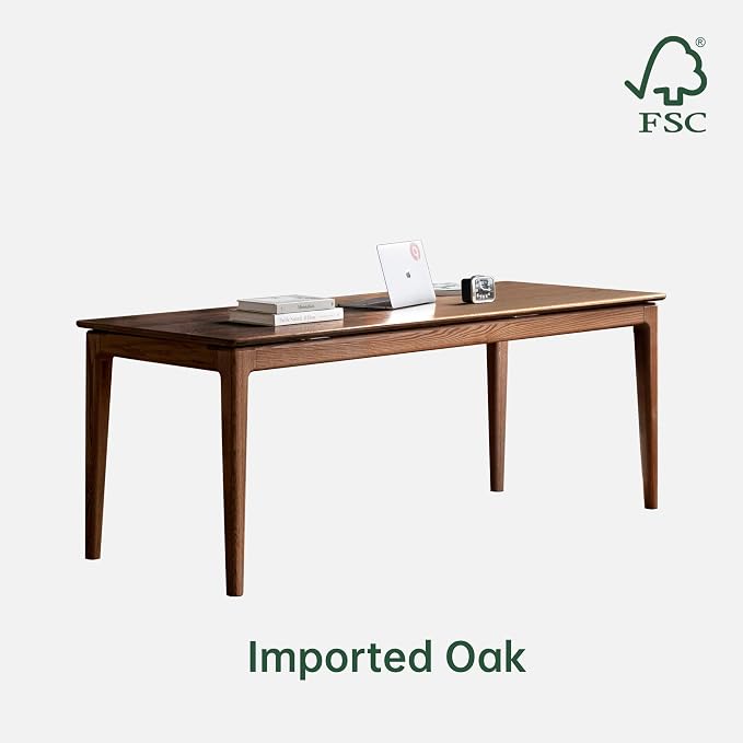 YESWOOD Rectangular Solid Wood Home Office Desk, Modern Dining Table, Writing Computer Desk for Sturdy, Dining Room, Living Room, Office 62.99" W