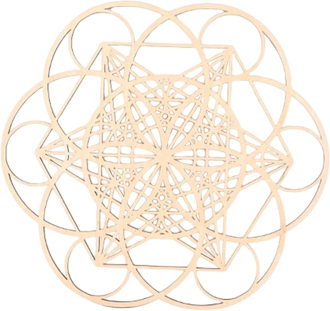 HouseVibe Geometric Wood Wall Art Ornament Creative Collection 11.8 Inch Wall Sculpture Hanging Decoration for Office Dining Room Entryway- Style B