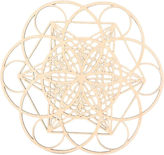 HouseVibe Geometric Wood Wall Art Ornament Creative Collection 11.8 Inch Wall Sculpture Hanging Decoration for Office Dining Room Entryway- Style B
