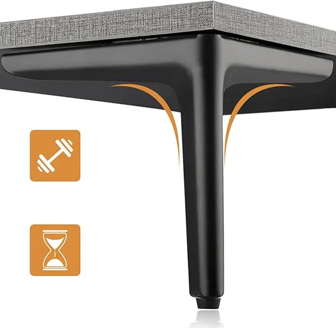 4.7 inch/12cm Matte Black Metal Furniture Legs Set of 4, DIY Replacement for Short Cabinet Legs, Sofa Legs, Small Dresser Legs