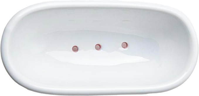 5.7" Ceramic Mini Clawfoot Bathtub Bar Soap Dish, Decorative Bar Soap Holder for Shower, Bathroom & Kitchen Sink (Pink)