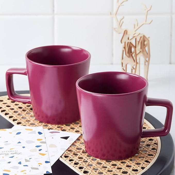 Stone Lain Cleo Stoneware 16-Piece Modern Dinnerware Set, Plates and Bowls, Magenta, Service for 4, Microwave & Dishwasher Safe