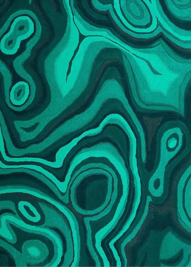 Dark Green Marble Swirl Modern Abstract Lux Area Rug for Living Room Bedroom Farmhouse Big Washable Soft Aesthetic Carpet Under Dining Coffee Table Minimalist Home Office Indoor Rug 2x6