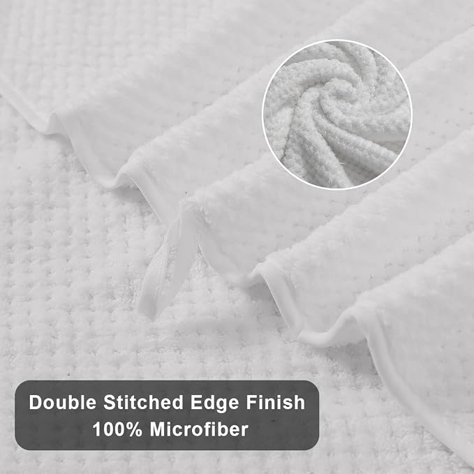 Hand Towels Set 2 Pack-16“x31”,Ultra Soft Microfibers Bathroom Towel Set Highly Absorbent Quick Dry Luxury Premium Towel Lightweight Durable Hand Towel Collection for Hotel Spa Gym Kitchen,White