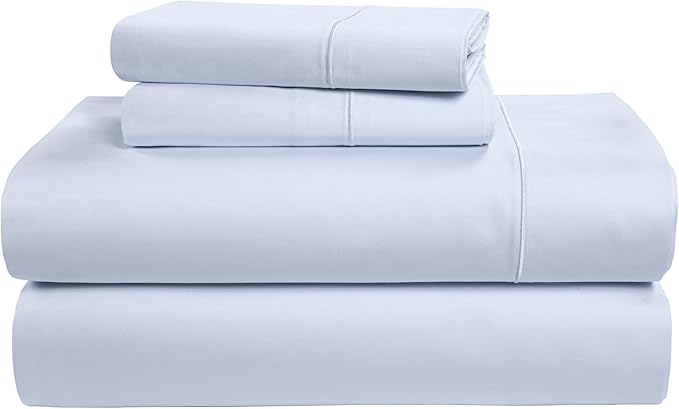 LANE LINEN 100% Egyptian Cotton Queen Sheets Set, Long Staple Mercerized Cotton Bedding Sheets, Sateen Weave, Luxury Hotel Sheets, Deep Pocket - Ice Melt