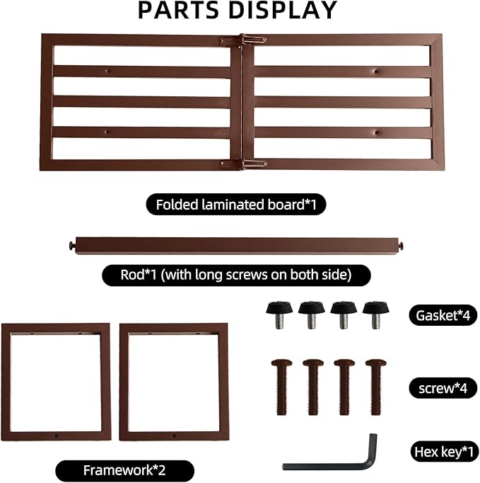 2 Pack Metal Plant Stand, Foldable Heavy Duty Indoor, Window Iron Plant Shelf - Mid Century Modern Slatted Bench for Patio, Garden, Living Room Load Bearing 330 lbs, 26" L x 10.4" H x 8.6" W 1 Tier Coffee