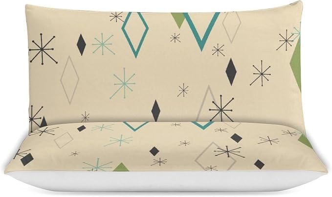 Modern Mid Century Duvet Cover, Vintage Geometry Bedding Sets Soft Comforter Cover，Aesthetic Abstract Art Bedding 3 Piece (1 Duvet Cover 102"x90" + 2 Pillow Sham 20"x30")