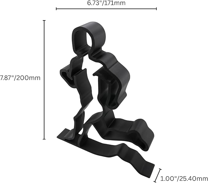 Runner Sculpture – Minimalist Running Figurine | Motivational Gift for Runners, Athletes & Fitness Lovers (Athletic Male Runner Matte Black)