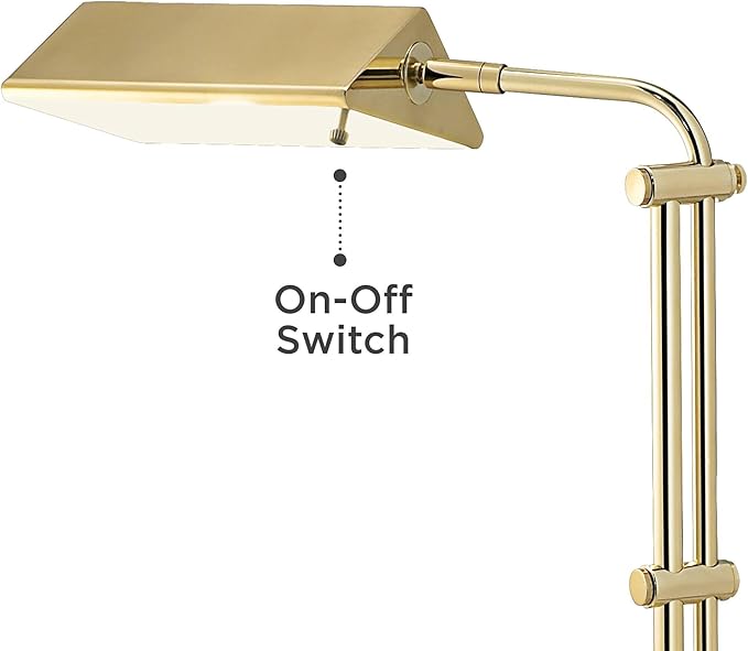 Regency Hill Tony Traditional Farmhouse 54" Tall Standing Floor Lamps Set of 2 Lights Pharmacy Task Adjustable Gold Brass Finish Living Room Bedroom House Reading Office Home Decor Entryway Dining