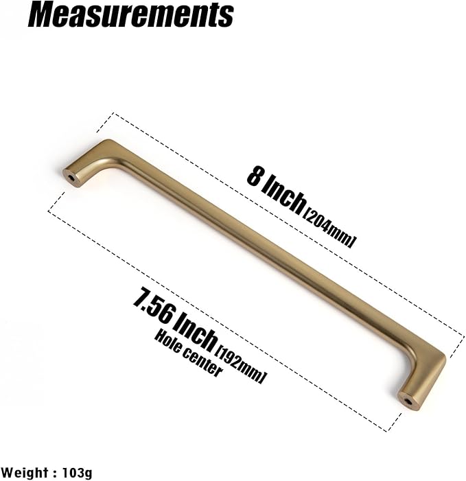 Goo-Ki Champagne Bronze Cabinet Pulls with 7.6'' Hole Centers, Modern Style Zinc Alloy Cabinet Handles for Dresser,Wardrobe,Cupboard- 24 Pack