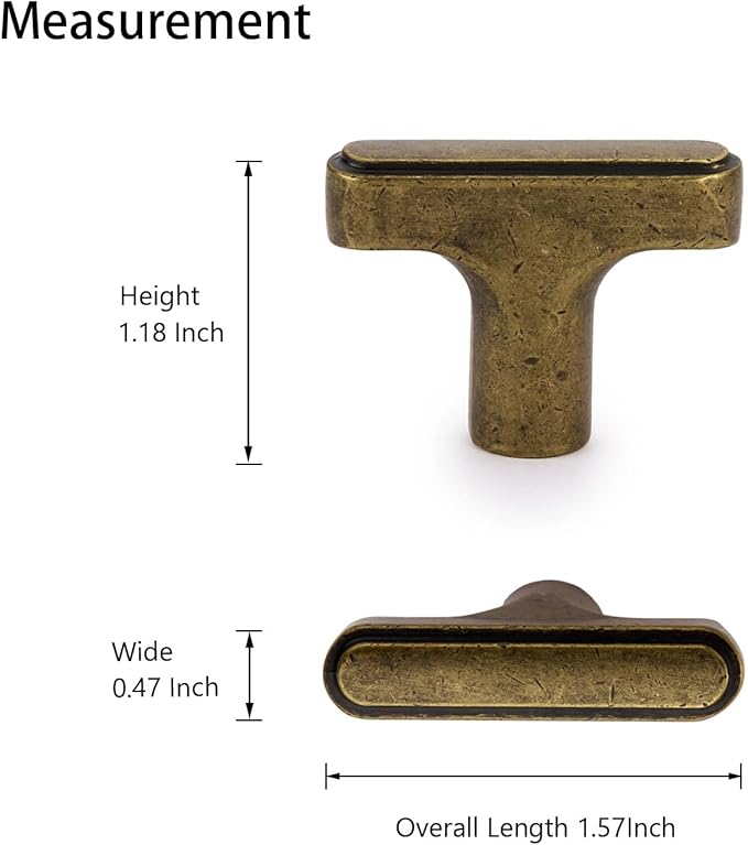 Lardmon 10 Pack Antique Brass Cabinet Knobs Drawer Knobs Modern Single Hole Cabinet Pulls Solid Cabinet Handles Drawer Pulls Heavy Duty Kitchen Cabinet Hardware for Dresser Cupboard Wardrobe