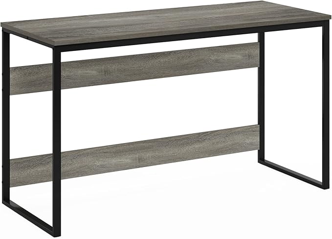 Furinno Moretti Modern Lifestyle Enhanced Study Desk 52 Inch, 52-Inch, French Oak Grey