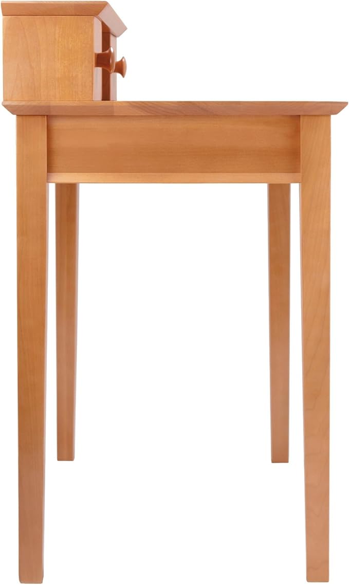 Winsome Studio Writing Desk with 3 Drawers in Honey, Classic Small Home Office Computer Table, Sturdy Furniture for Bedroom, Living Room, Compact & Convenient for Small Spaces