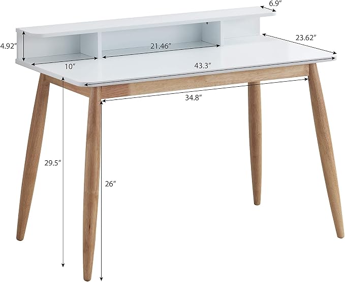 Roskilde Storage Wood Office Desk, White