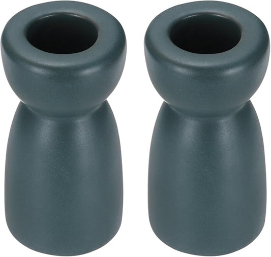 uxcell 2 Pack Candlestick Holder Light Green Ceramic Taper Candle Holder Candle Stand Holders Modern Style Decoration for Centerpiece Tabletops Anniversary
