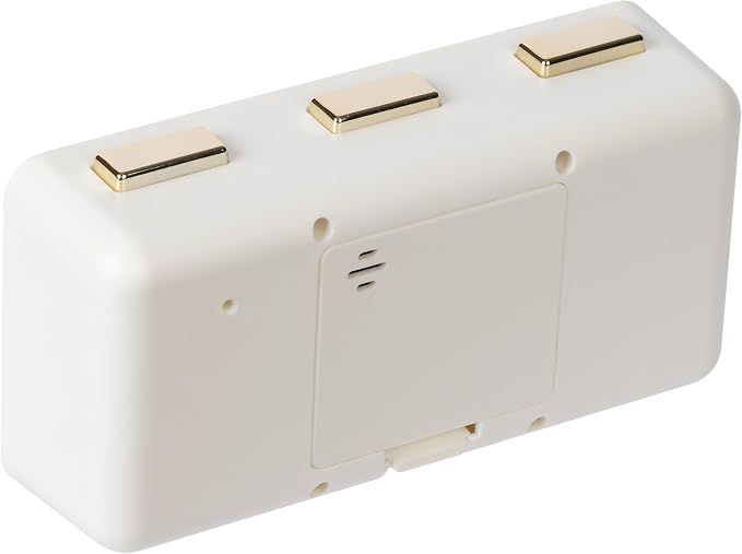 La Crosse Clock 636-379W Daily Flip White Tabletop Alarm Clock with Calendar
