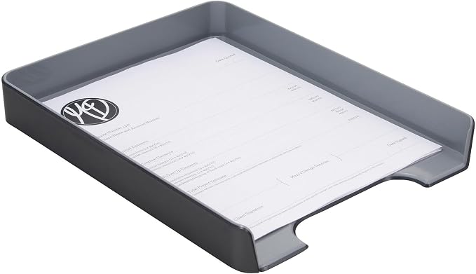 Advantus Fusion Letter Tray, 12 13/16"H x 1 3/4"W x 10 1/8"D, Black/Gray