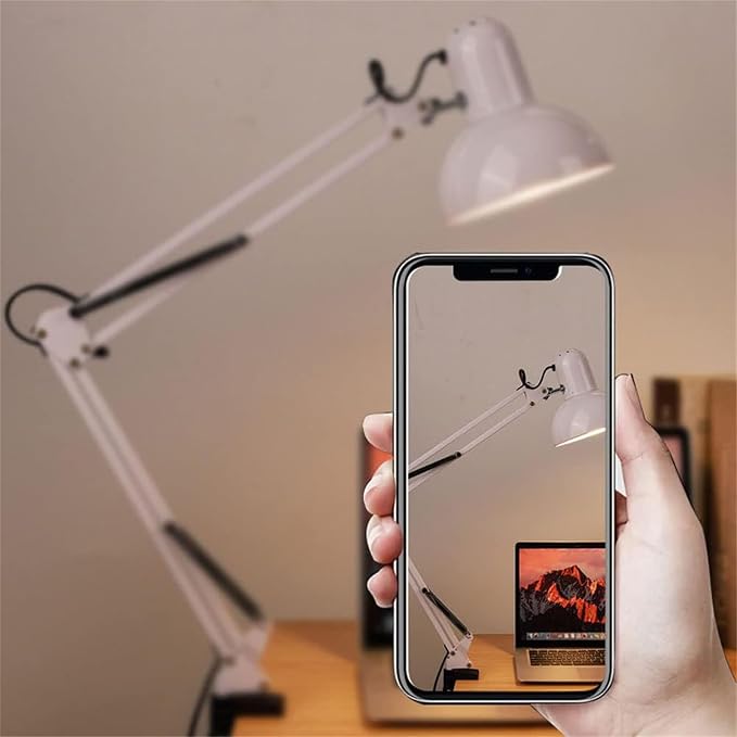Modern Wall Sconces, Desk Lamp Retro Flexible Swing Arm Clamp with Plug and Switch Bedside Lamps Three Level Dimming Architect Task Table Lamp Adjustable Rotatable E27 Metal Reading Reading Lamp