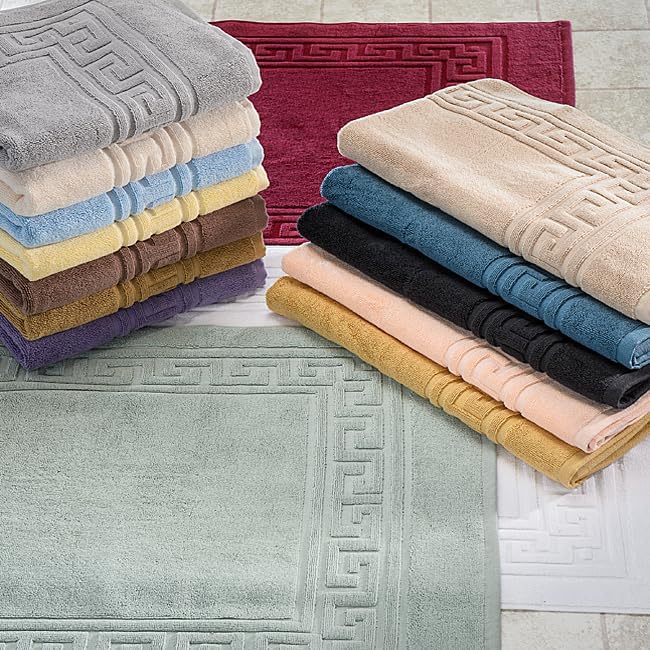 Superior Heavyweight Cotton Bath Mats, Bath Rugs For Bathroom Accessories, Washable Rug For Shower, Bath, Toilet, Modern Decor, No Backing, Luxury Hotel And Spa Quality, Set of 2, 22" x 35", Sage