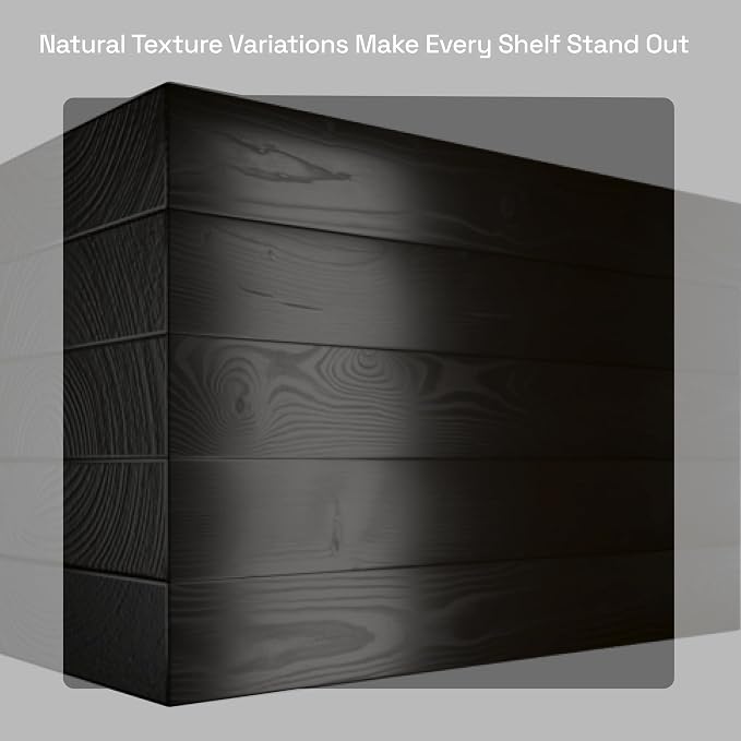 BAOBAB WORKSHOP Wood Floating Shelves for Wall 36 Inches Long - Heavy Duty Wall Shelf for Bedroom, Solid Wooden Bathroom Shelves Large 36 Inch Kitchen Farmhouse - Black Shelf, 36W × 6.7D, Set of 2