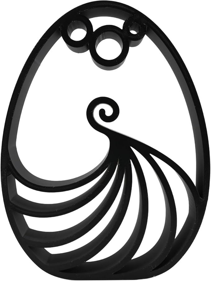 Easter Egg Sculpture – Minimalist Decorative Accent for Spring & Year-Round Home Decor | Collectible Design | Modern Holiday Display (Elegant Twirl Matte Black)