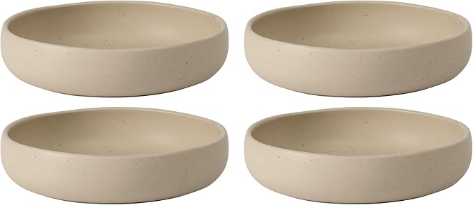 Bloomhouse - Two Time Oprah's Favorite Things Winner - Corsica Clay 4-Piece Meal and Pasta Bowl Set – Cappuccino Cream Stoneware for Dinner, Serving & Everyday Use