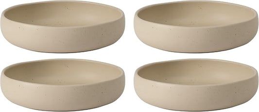 Bloomhouse - Two Time Oprah's Favorite Things Winner - Corsica Clay 4-Piece Meal and Pasta Bowl Set – Cappuccino Cream Stoneware for Dinner, Serving & Everyday Use