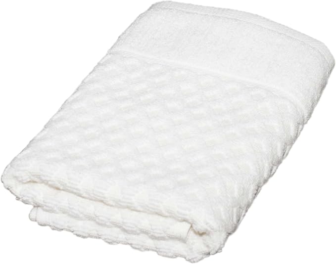 Great Bay Home White Hand Towel - 100% Cotton - Absorbent, Durable, Quick-Dry Bathroom Hand Towels (Optic White, 26" x 16")