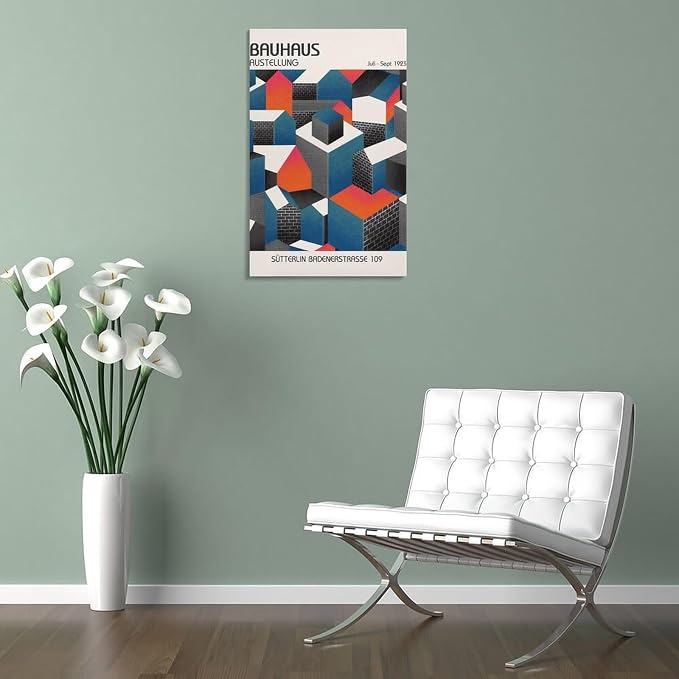 Bauhaus Poster, Bauhaus Print, Bauhaus Wall Art, Modern Home Decor, Bauhaus Exhibition Poster Poster for Room Aesthetics Canvas Wall Art Poster And Print Frame-style 20x30inch(50x75cm)
