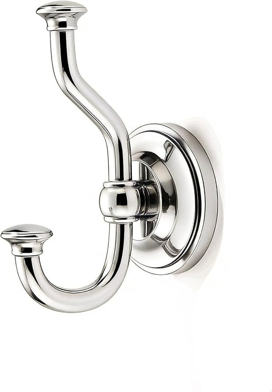 khtumeware 1 Pack 4-1/2 inch Zinc Alloy Vintage Wall Polished Nickel Large Coat Hooks Suitable for Tile, Wood Board, Glass Walls, Bathroom, Entrance Hall, Kitchen, Multi-Functional Robe Hooks
