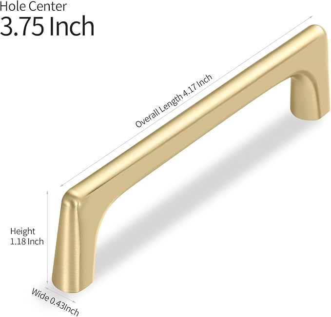 Lardmon 10 Pack Brushed Gold Modern Cabinet Pulls 3.75 Inch(96mm) Hole Center Timeless Drawer Pulls Vanity Pulls Classic Solid Kitchen Cabinet Handles Hardware for Dresser