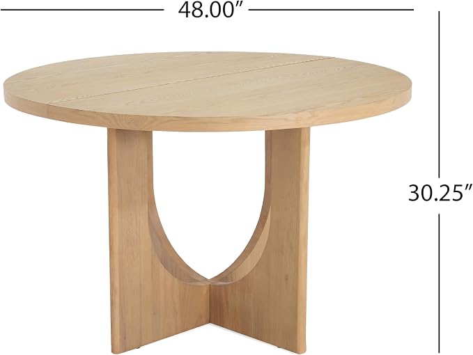 Merax 5-Piece Retro Dining Set - 48" Round Cross-Leg Table & 4 Upholstered Chairs, Mid-Century Modern Kitchen Set with Rubberwood Frame for Kitchen Dining Room, Light Grey+Natural