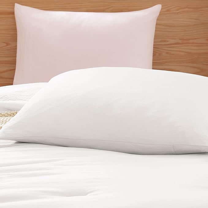 WRENSONGE Twin/Twin XL Comforter Set for Girls Boys Teens, 1 White Comforter & 1 Pillow Sham, Soft Lightweight Kids Comforter Sets for All Seasons Dorm Bedding
