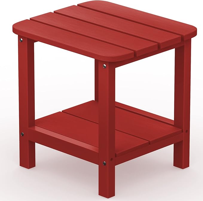 SERWALL Double Adirondack Side Table End Table- Red