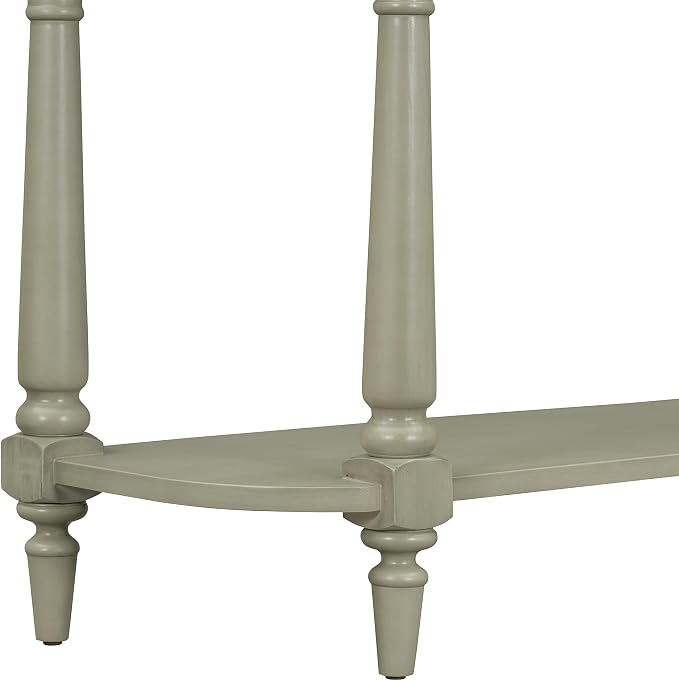 SOFTSEA Curved Console Table with Drawer and Bottom Shelf, Rustic 36 inch Entryway Table for Living Room Hallway, Save Space, Gray