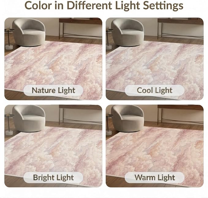8'x10' Washable Flatwoven Rug, Cream Watercolor Abstract Stain Resistant Extra Large Carpet Non-Slip Chair-Friendly Mat for Dining Room, Large Office, Lounge | Ref:2208254