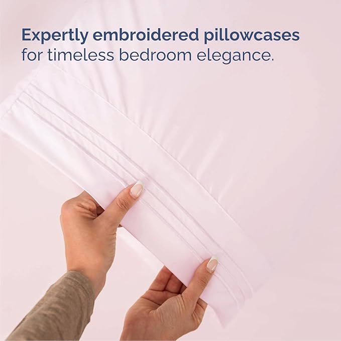 Cal King Size 4 Piece Sheet Set - Comfy Breathable & Cooling Sheets - Hotel Luxury Bed Sheets for Women & Men - Deep Pockets, Easy-Fit, Soft & Wrinkle Free Sheets - Lavender Pink Oeko-Tex Bed Sheets