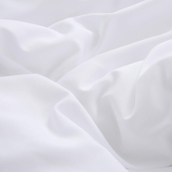 Pureant White Comforter Sets Queen Plain White Bedding Comforters Cotton Solid White Bed Quilts Queen Size Cozy Women Men All White Minimalist Bedding Adults Teens Pure White Durable Blankets
