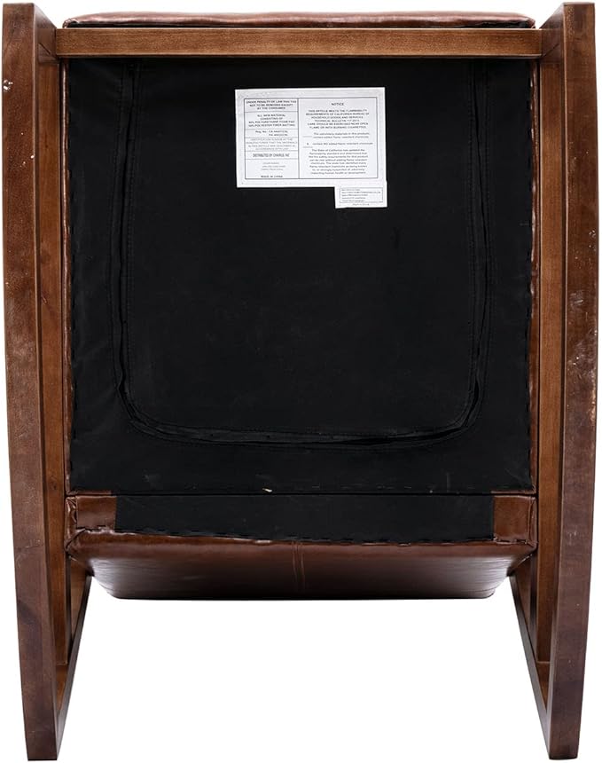 VESCASA Upholstered Rocking Chairs with Channel-Tufted Back, Mid-Century Modern Comfy Oil Wax PU Leather Rockers with Black Walnut Wood Frame for Nursery Living Bedroom Indoor, Set of 2, Brown