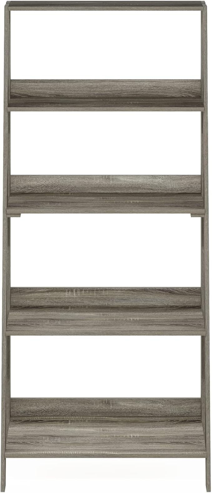 Furinno Ladder Bookcase Display Shelf, 5-Tier, French Oak