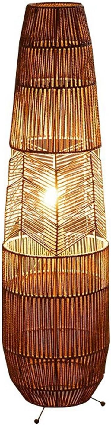 MIXL-Rope-Weaving Floor Lamp with Foot Switches,Dimmable Led Boho Floor Lamps,Minimalist Reading Lamp Floor Standing,Bohemian Style Standing Lamps for Bedroom Study and Living Room